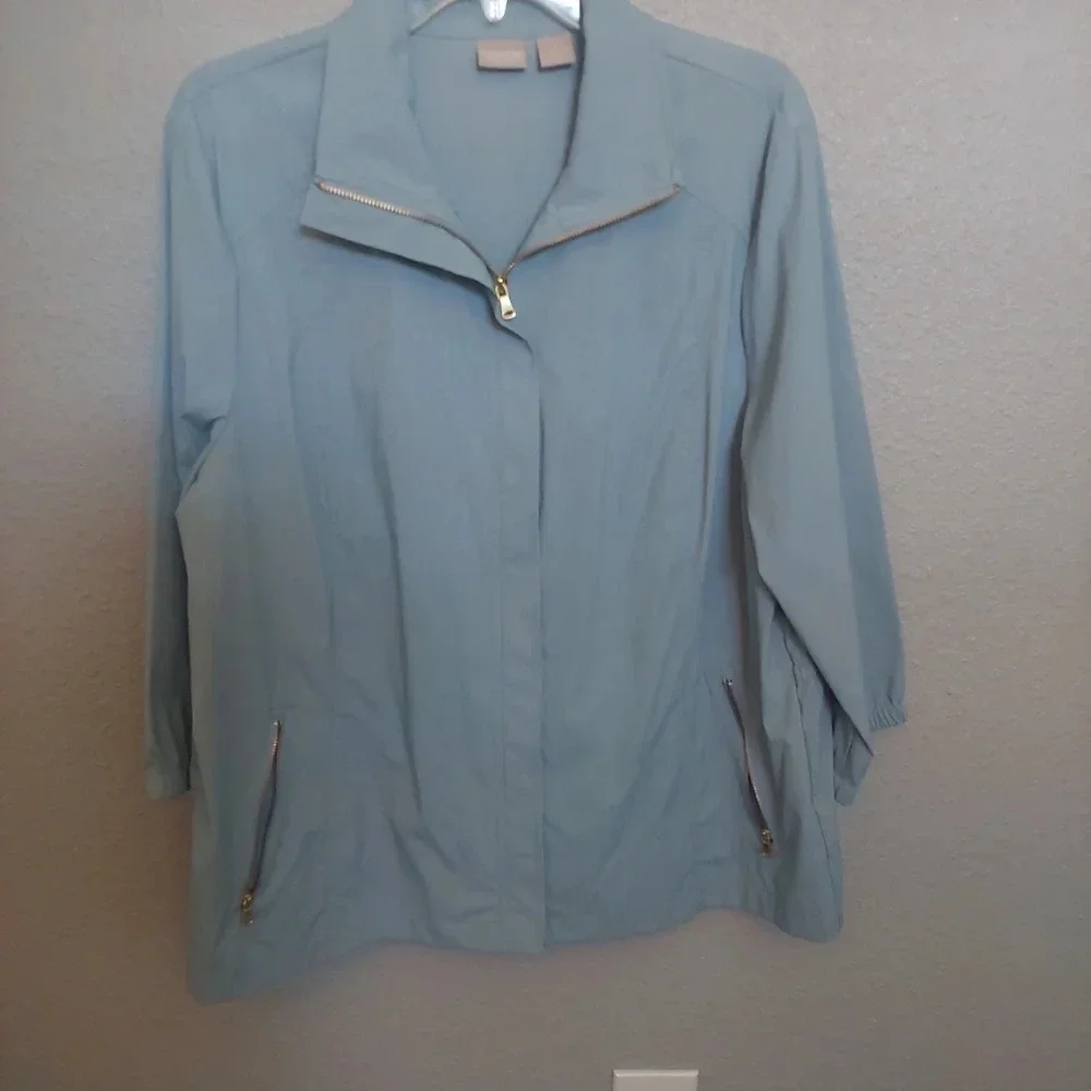 Chicos-3 Zenergy lightweight Zip up windbreaker jacket soft shell Packable XL